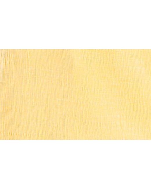 Max Studio Yellow Flutter Sleeve Jersey Crinkle Top