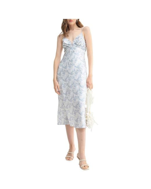 Lush Blue Open Back Midi Dress