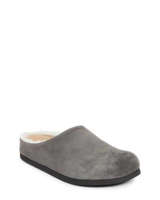 Common Projects Gray Suede & Genuine Shearling Clog
