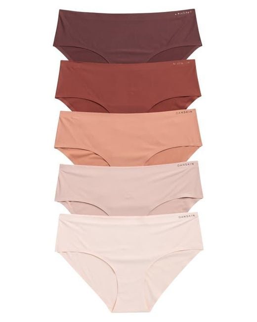 Danskin Pink Assorted 5-Pack Microfiber Hipster Briefs