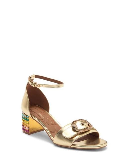 Kurt Geiger Metallic Mayfair Eagle Block Heel Sandal