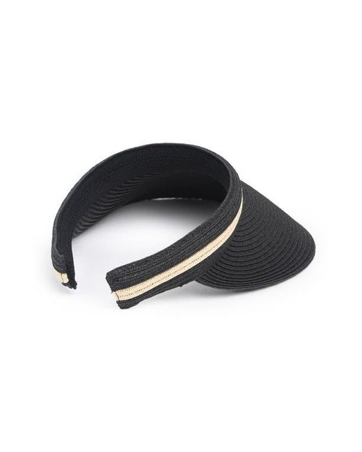 Nordstrom Rack Black Straw Visor Sun Hat