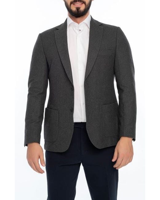 VELLAPAIS Black Solid Sport Coat for men