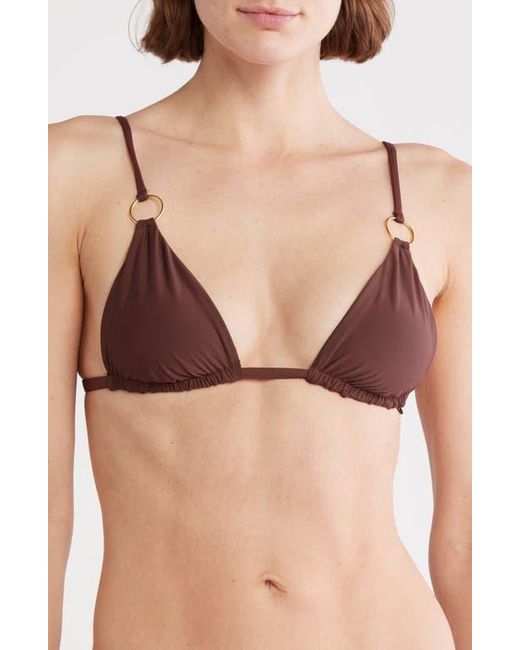 VYB Brown Adjustable Ring Triangle Bikini Top