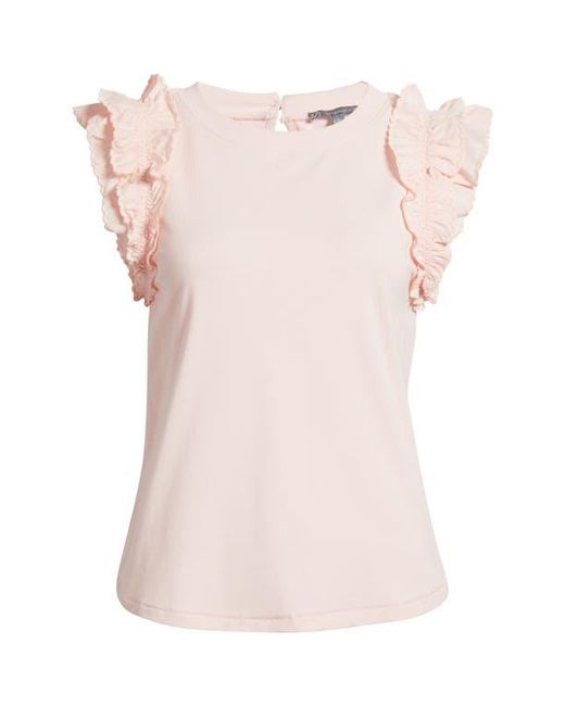 Wit & Wisdom Blue Ruffle Sleeve Top