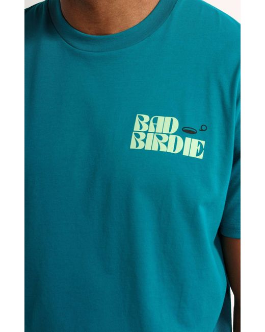 BAD BIRDIE Blue Festy Graphic T-shirt for men