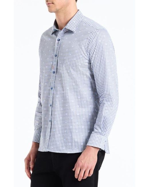 Robert Graham Blue Keith Long Sleeve Button-Up Shirt for men