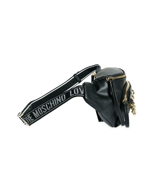 Love Moschino Gray Borsa Faux Leather Belt Bag