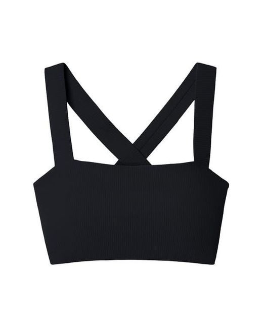 Rhone Black Ripple Sports Bra