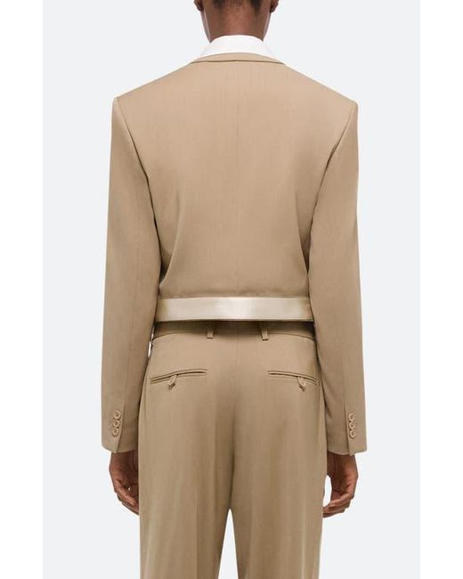 Helmut Lang Natural Wool Wrap Crop Blazer