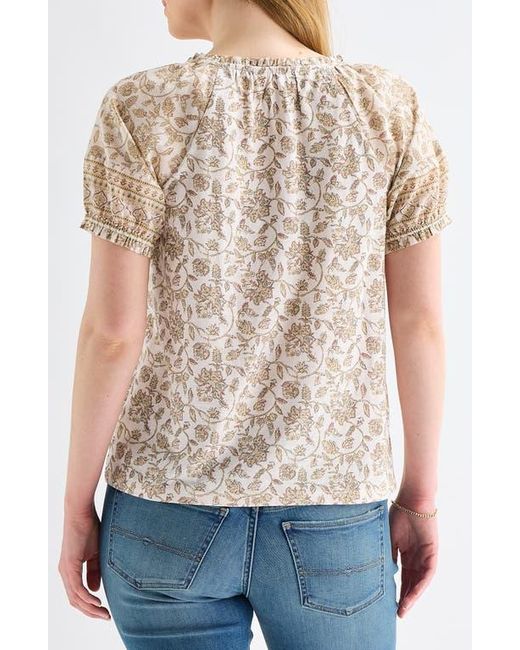 Lucky Brand White Split Neck Top