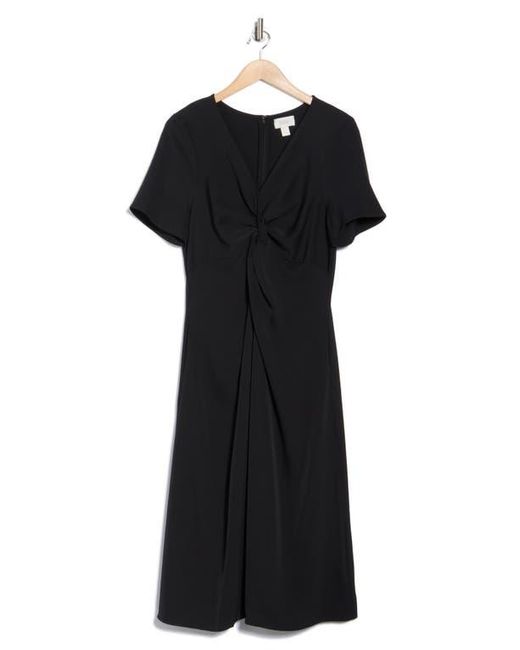 Nordstrom Rack Twist Front Midi Dress in Black | Lyst Nordstrom Rack Twist Front Midi Dress in Black | Lyst