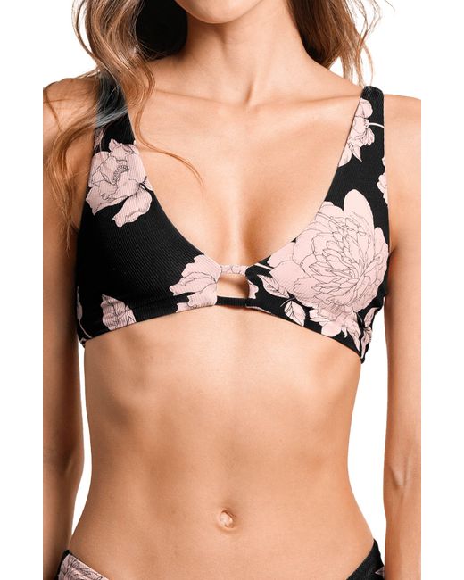 Maaji Black Evening Bloom Pearl Reversible Bikini Top