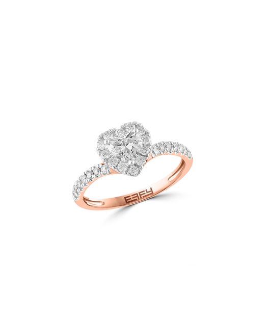 Effy White 14k Rose Gold Lab Created Diamond Heart Ring