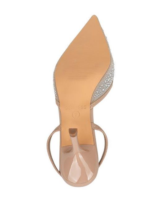 BERNESS Natural Cara Rhinestone Mesh Pump