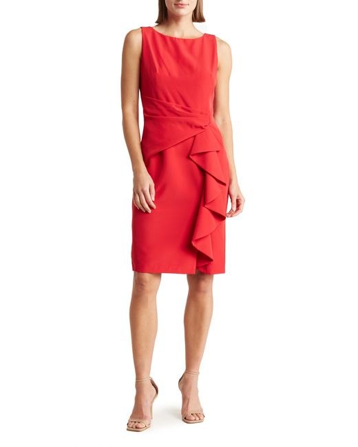 Marina Red Cascade Short Dress