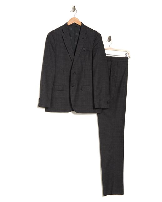 Vince Camuto Black Screen Weave Polyester Blend Suit In Charcoal At Nordstrom Rack for men