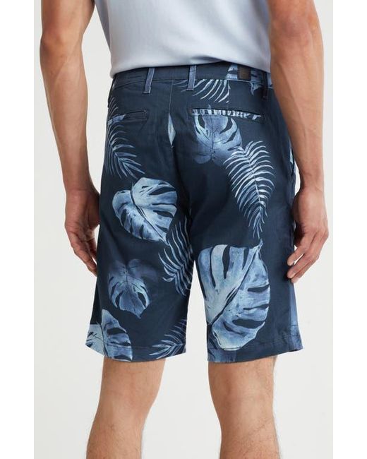 AG Jeans Blue Griffin Geo Print Flat Front Shorts for men