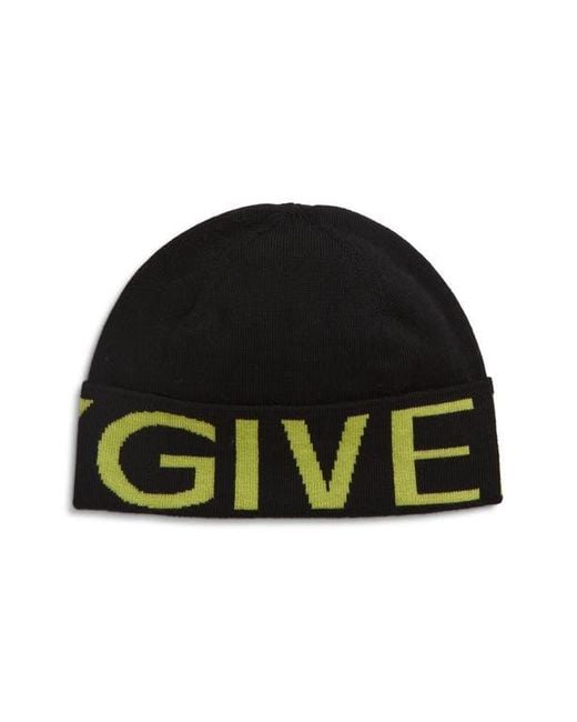 Givenchy Black Intarsia Wool Beanie for men