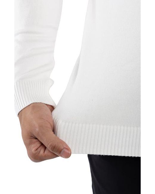 Xray Jeans White Mock Neck Knit Sweater for men