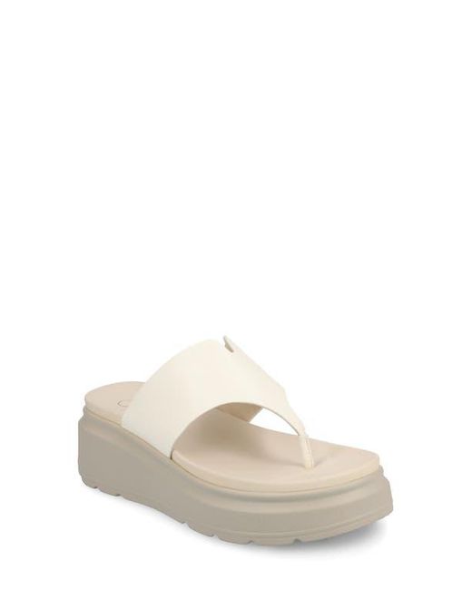 Journee Collection Women's White Carah Platform Wedge Sandal
