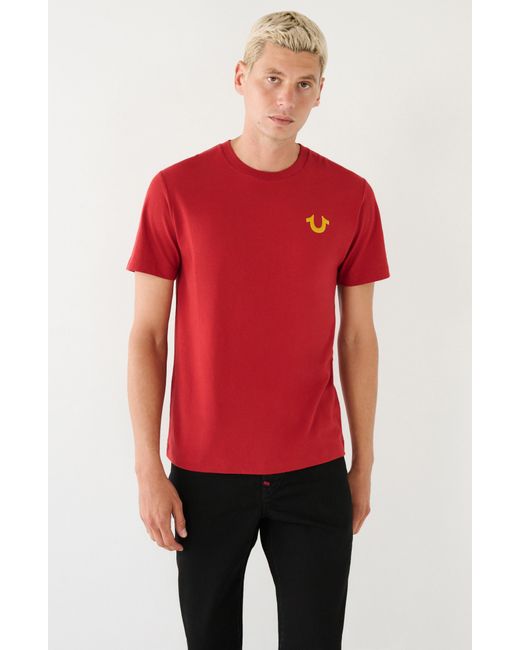 True Religion Red Buddha Cotton Crew Graphic T-shirt for men