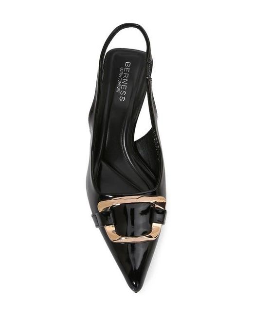 BERNESS Black Kitten Heel Slingback Pump