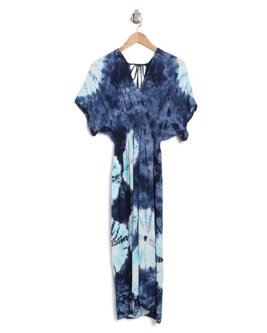 Boho Me Blue Kimono Side Slit Maxi Dress