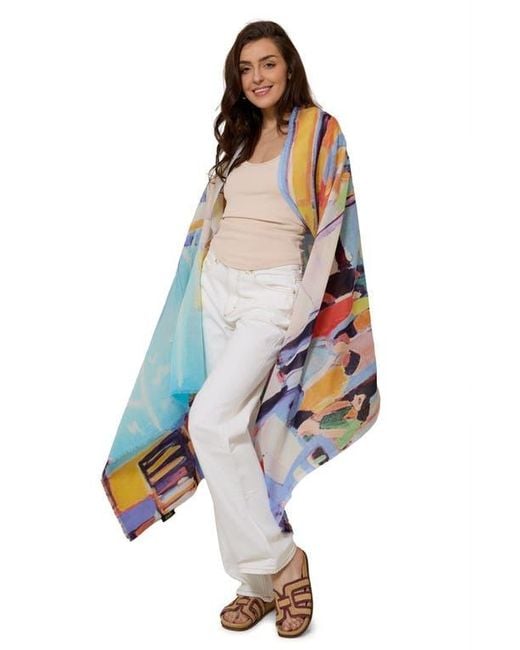 Saachi Blue Spring Print Scarf