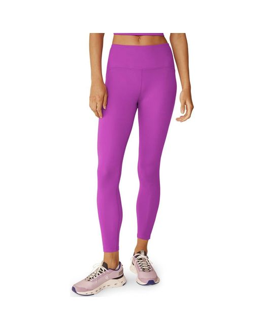 Beyond Yoga Purple Powerbeyond Strive High Waisted Midi Leggings