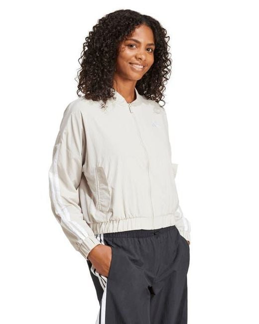 Adidas Gray Essentials 3-Stripes Lifestyle Bomber Jacket