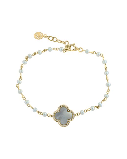 Effy Metallic Diamond Clover Bracelet