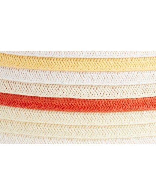 Nordstrom Pink Stripe Packable Floppy Straw Sun Hat