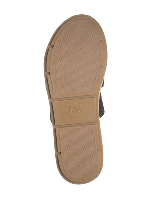 Eileen Fisher Black Mayla Espadrille Platform Wedge Slide Sandal
