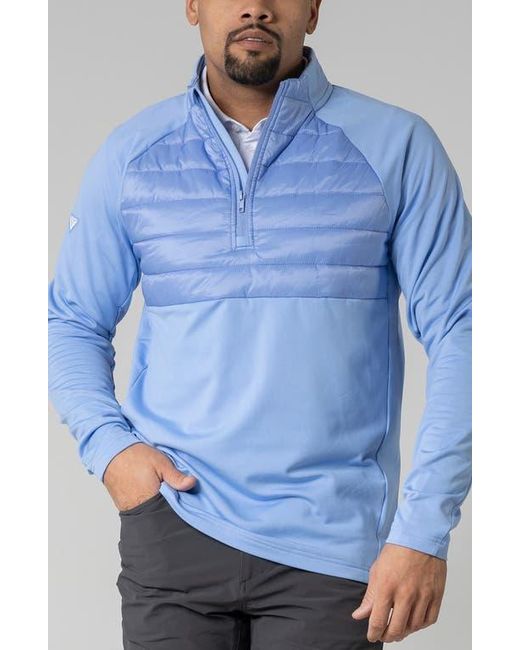 Levelwear Blue Frequency Quarter Zip Pullover for men