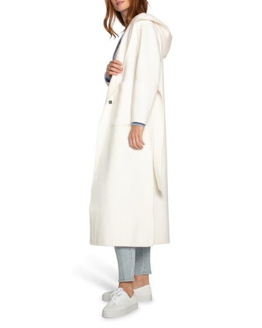 Belle & Bloom White Walk My Way Wool Blend Hooded Coat