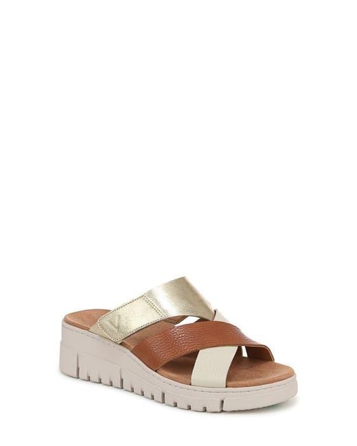 Vionic Brown Uptown Sunset Platform Wedge Slide Sandal