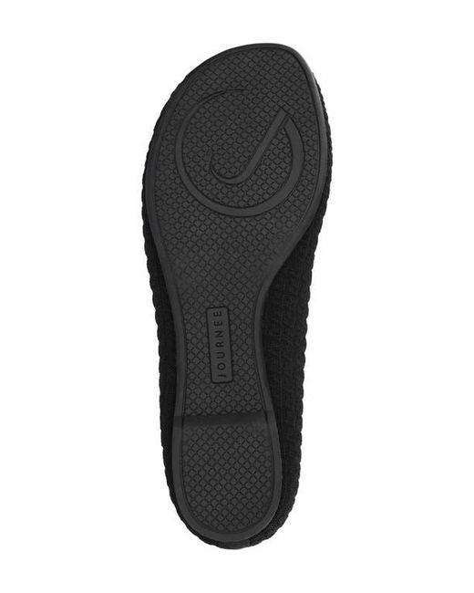 Journee Collection Black Aria Knit Flat