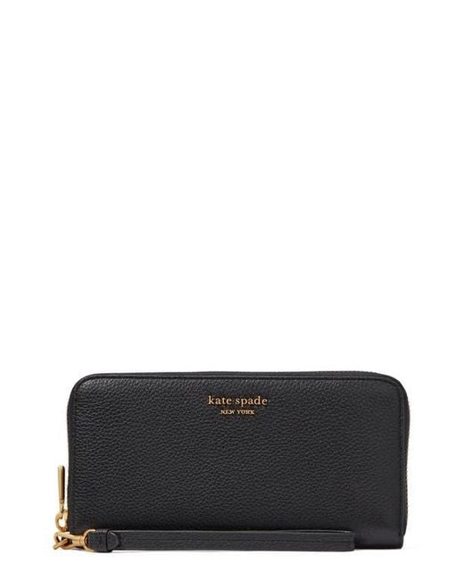 Kate Spade Black Ava Zip Around Continental Wristlet