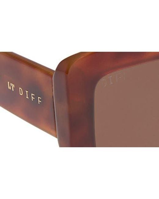 DIFF Brown Katie 52Mm Gradient Rectangle Sunglasses