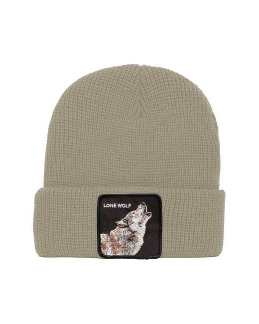 Goorin Bros Natural Singled Out Wolf Patch Beanie for men