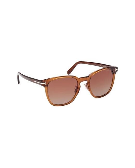 Tom Ford Brown 56Mm Gradient Round Sunglasses