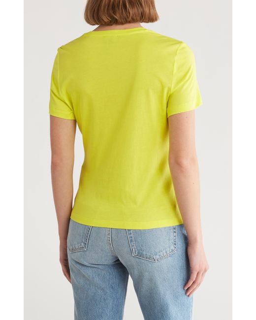DKNY Yellow Faux Wrap T-shirt