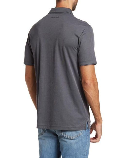 Travis Mathew Gray Heathered Knit Polo Shirt for men