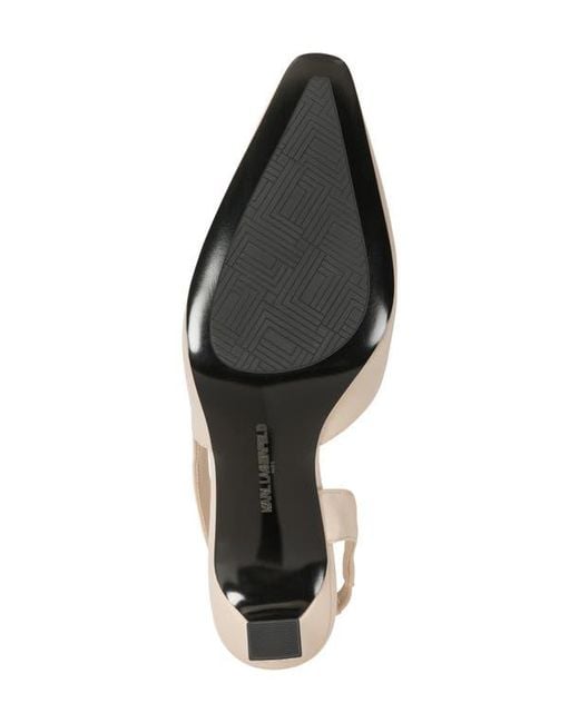 Karl Lagerfeld Natural Sheenz Pointed Toe Slingback Pump