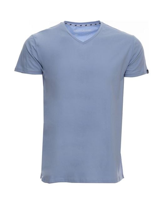 Xray Jeans Blue V-Neck Flex T-Shirt for men