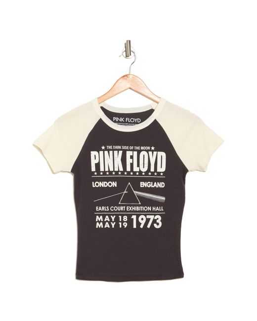 THE VINYL ICONS White Pink Floyd Graphic Raglan T-shirt