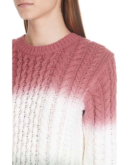 Sies Marjan Red Dip Dye Cable Knit Sweater