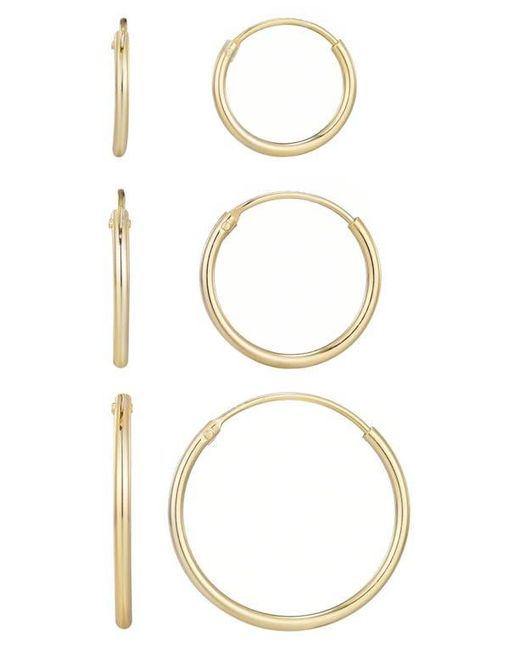 Adornia Fine White Set Of 3 Assorted 925 Sterling Hoop Earrings