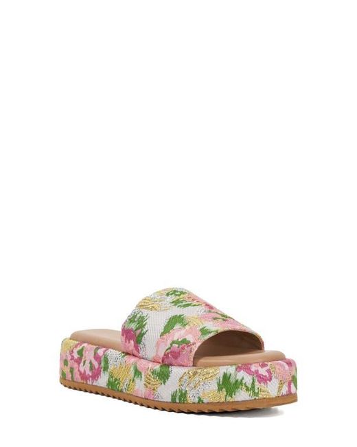 Dune Green Lanie Platform Slide Sandal